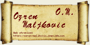 Ozren Maljković vizit kartica